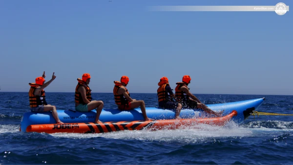 Banana Boat adventure in Barcelona, Spain