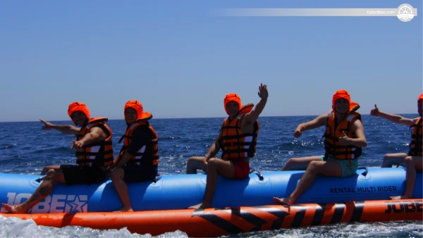 Banana Boat adventure in Barcelona, Spain