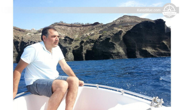 Avontuurlijke zonsondergangcruise met de Gouden Horizon op Santorini, Griekenland