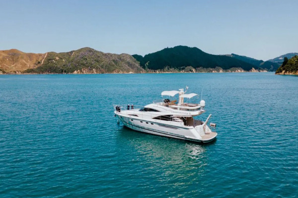 Luxury motor yacht charter Marlborough Sounds New Zealand