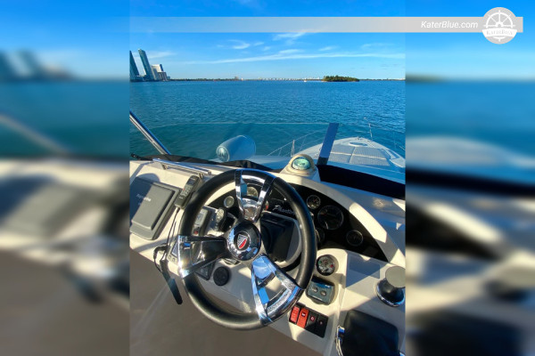 Crewed Fairline yacht day charter offer Brickell-Key Miami