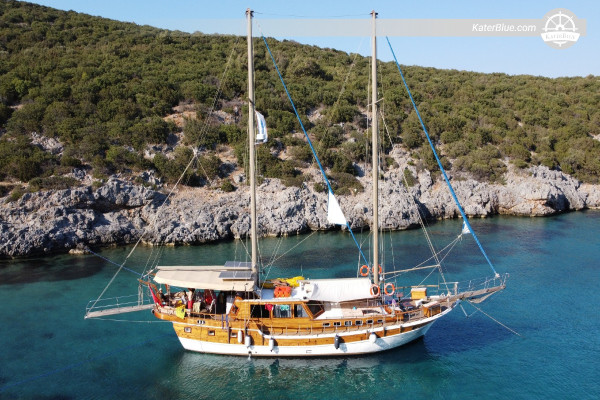 Weekly Skippered Gulet Charter from Bodrum Marina exploring the Gulf of Gokova with stops at Orak Island, Cleopatra Island, Longoz Bay, and more - Turkey